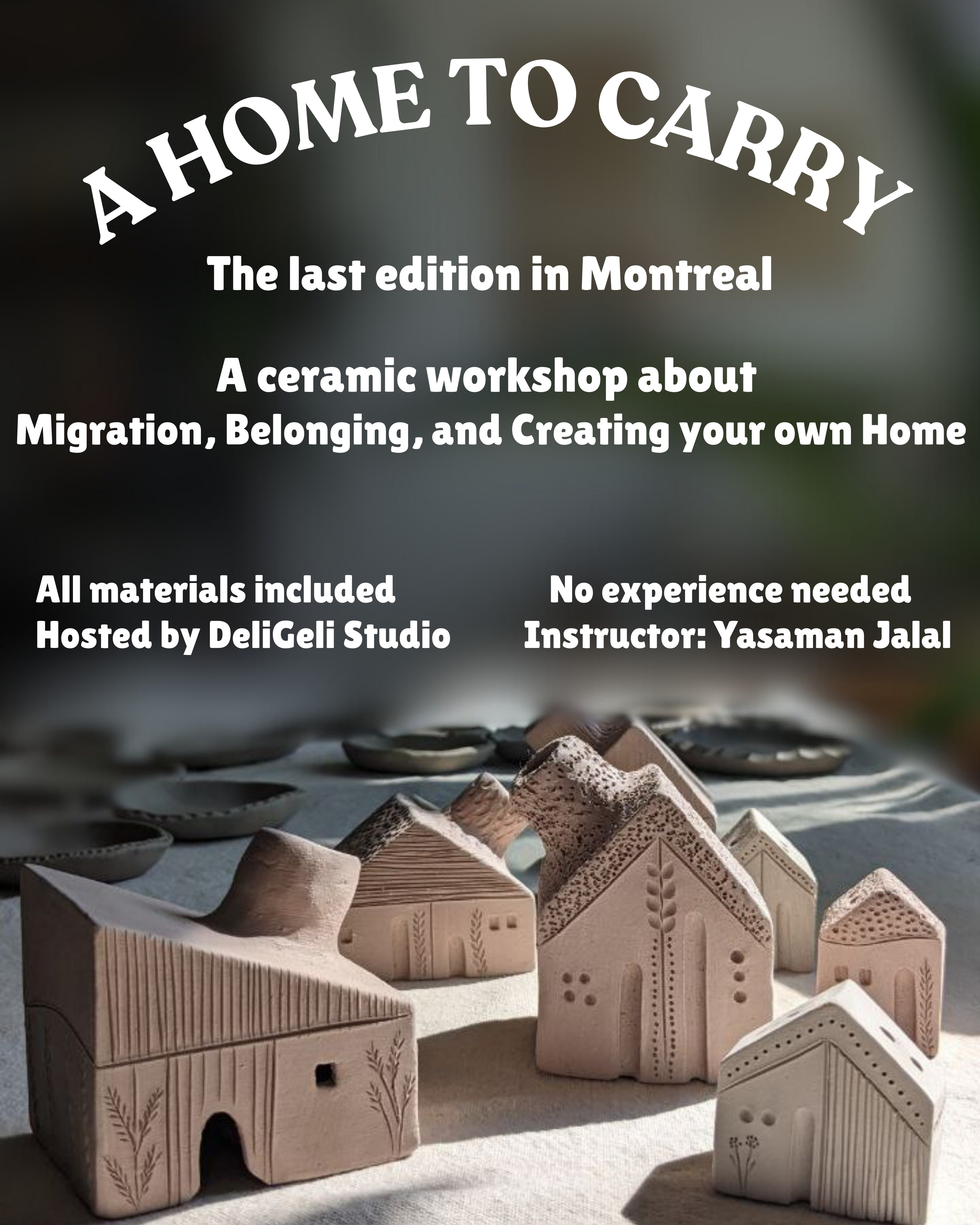 A Home to Carry pottery workshop poster